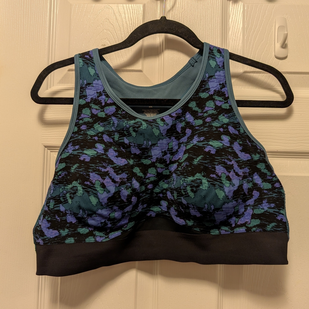 Knix Racerback Sports Bra in Blue and Green